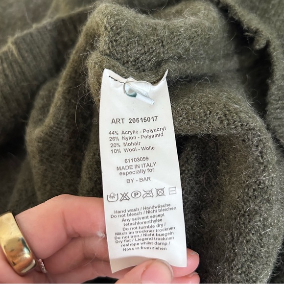 Forest Green by-bar Amsterdam Mohair Wool Knit Sweater Made in Italy Cozy XS - Picture 4 of 7